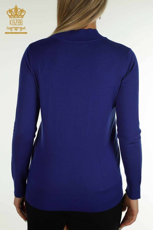 Wholesale Women's Knitwear Sweater High Collar Saks - 30454 | KAZEE