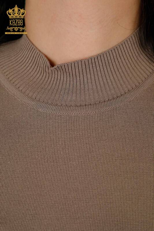 Wholesale Women's Knitwear Sweater High Collar Viscose Mink - 16168 | KAZEE