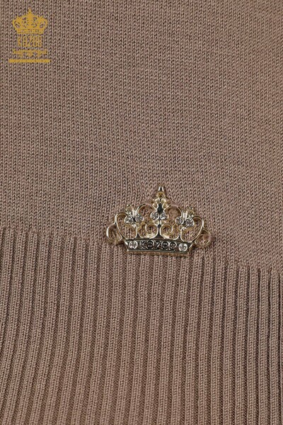 Wholesale Women's Knitwear Sweater High Collar Viscose Mink - 16168 | KAZEE - Thumbnail