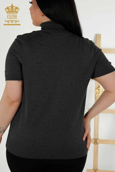 Wholesale Women's Knitwear Sweater High Collar Viscose Smoked - 16168 | KAZEE - 6