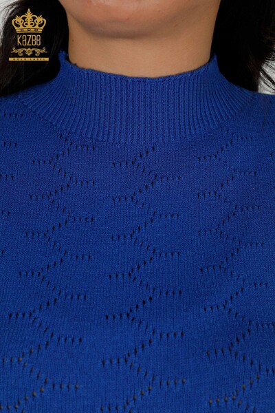 Wholesale Women's Knitwear Sweater Hole Detailed Saks - 30341 | KAZEE - Thumbnail