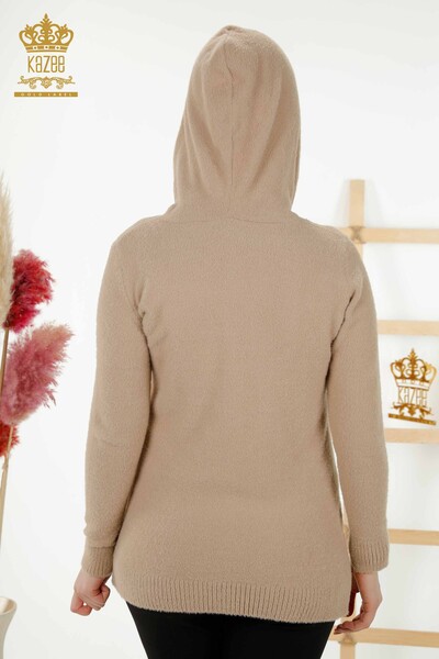 Wholesale Women's Knitwear Sweater - Hooded - Beige - 40003 | KAZEE - Thumbnail