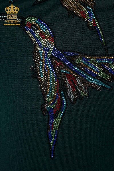 Wholesale Women's Knitwear Sweater Bird Patterned Nefti - 16459 | KAZEE - Thumbnail