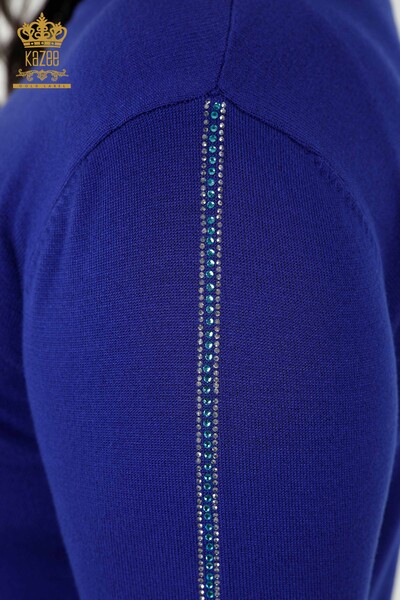Wholesale Women's Knitwear Sweater Bird Patterned Saks - 16459 | KAZEE - Thumbnail