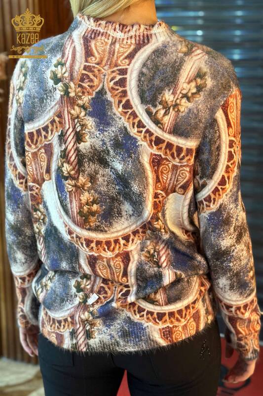 Wholesale Women's Knitwear Sweater Leopard Angora Mink - 18940 | KAZEE