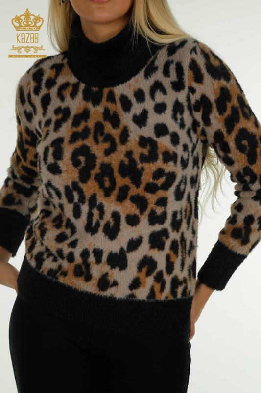 Wholesale Women's Knitwear Sweater Leopard Patterned - 30631 | KAZEE