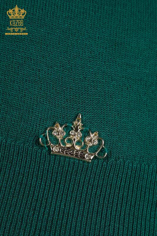 Wholesale Women's Knitwear Sweater Long Sleeve Green - 11071 | KAZEE
