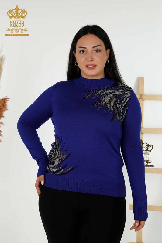 Wholesale Women's Knitwear Sweater - Patterned - Saks - 30005 | KAZEE
