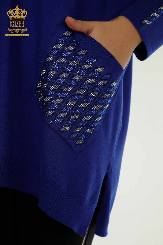Wholesale Women's Knitwear Sweater with Pocket Detail Saks - 30591 | KAZEE