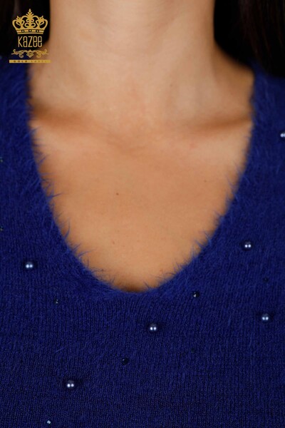 Wholesale Women's Knitwear Sweater Polka Dot Detailed Stone Embroidered - 18685 | KAZEE - Thumbnail