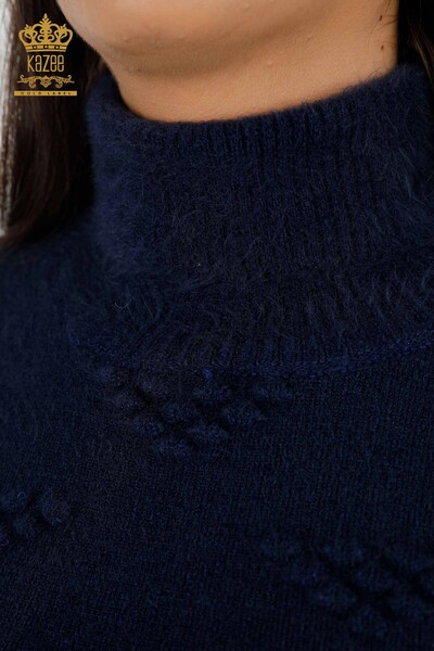 Wholesale Women's Knitwear Sweater Patterned Turtleneck - 18720 | KAZEE - Thumbnail