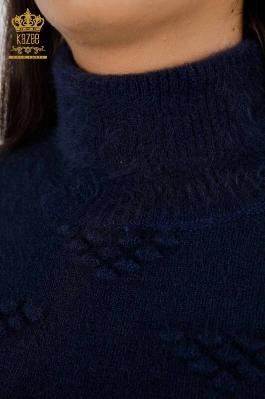 Wholesale Women's Knitwear Sweater Patterned Turtleneck - 18720 | KAZEE
