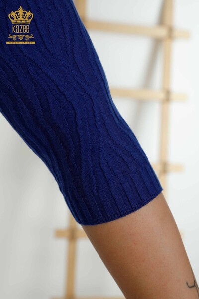 Wholesale Women's Knitwear Sweater Self Woven Saks - 30290 | KAZEE - Thumbnail
