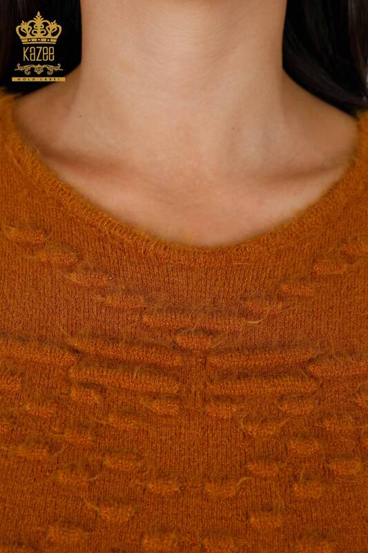Wholesale Women's Knitwear Sweater Hair Knitted Angora Long Sleeve Basic - 18473 | KAZEE