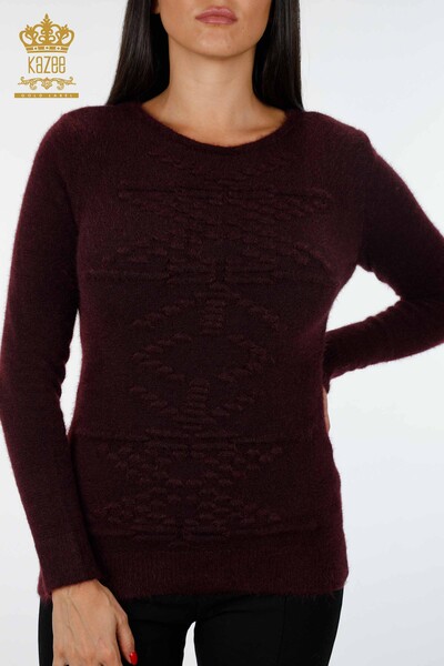 Wholesale Women's Knitwear Sweater Hair Knitted Angora Long Sleeve Basic - 18473 | KAZEE - Thumbnail