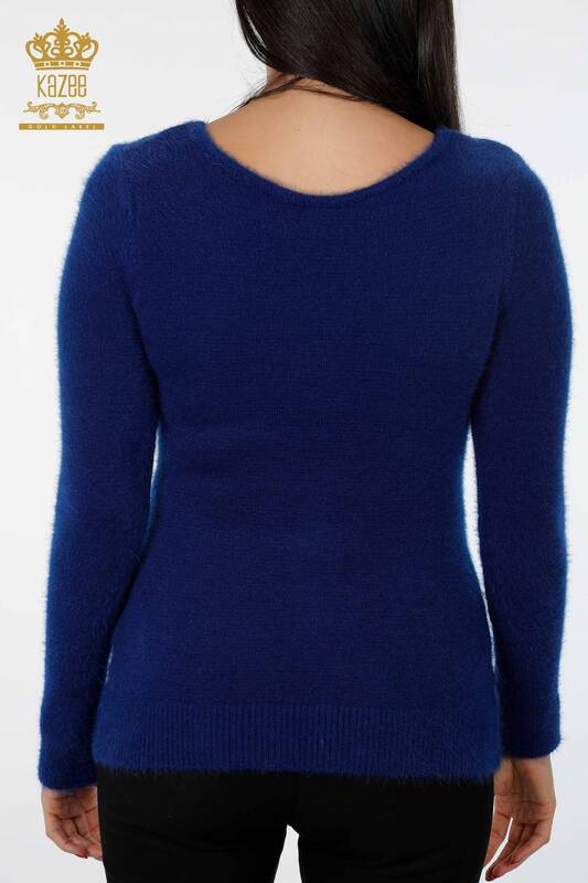 Wholesale Women's Knitwear Sweater Hair Knitted Angora Long Sleeve Basic - 18473 | KAZEE