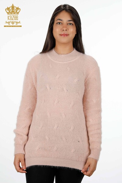 Wholesale Women's Knitwear Sweater Hair Knitted Basic Long Sleeve Viscose - 19063 | KAZEE - Thumbnail