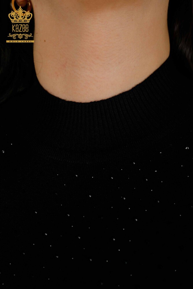 Wholesale Women's Knitwear Sweater - Short Sleeve - Black - 16950 | KAZEE - 4