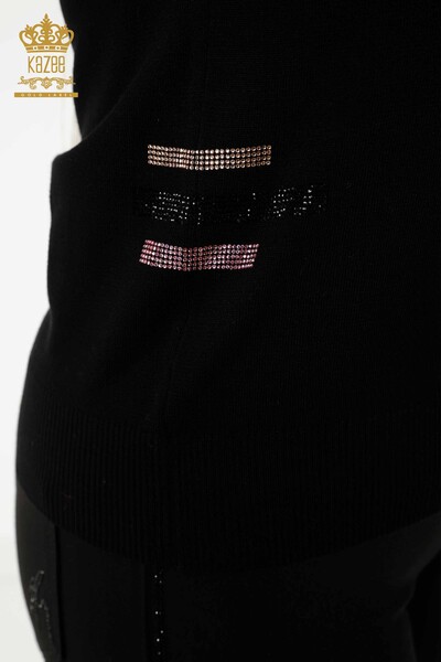 Wholesale Women's Knitwear Sweater - Short Sleeve - Black - 30029 | KAZEE - Thumbnail