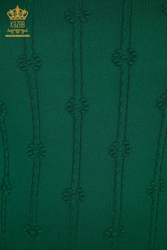 Wholesale Women's Knitwear Sweater Short Sleeve Green - 30129 | KAZEE