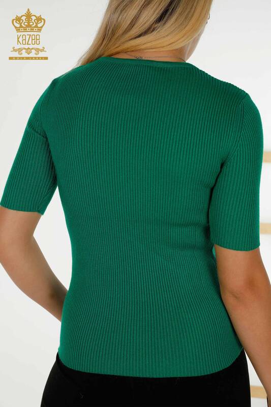 Wholesale Women's Knitwear Sweater - Short Sleeve - Green - 30397 | KAZEE