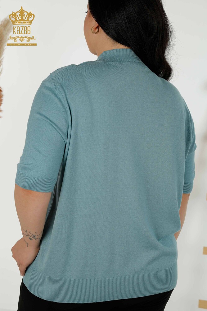 Wholesale Women's Knitwear Sweater - Short Sleeve - Mint - 16950 | KAZEE - 6