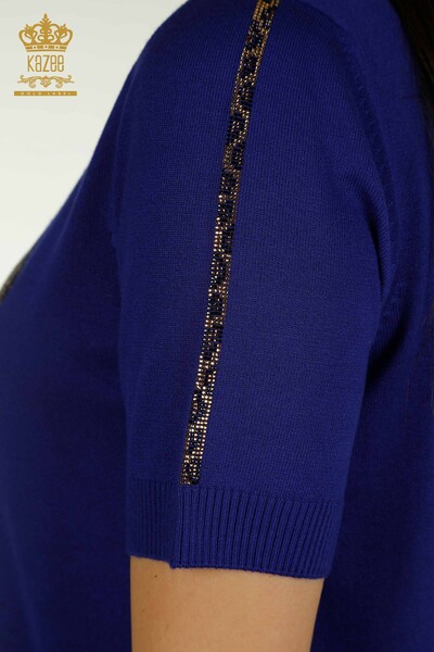 Wholesale Women's Knitwear Sweater Short Sleeve Saks - 30478 | KAZEE - Thumbnail
