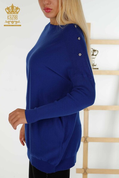 Wholesale Women's Knitwear Sweater with Shoulder Detail Saks - 30192 | KAZEE - Thumbnail