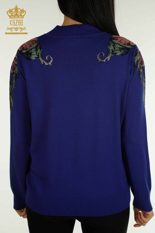 Wholesale Women's Knitwear Sweater Shoulder Flower Detailed Saks - 30542 | KAZEE