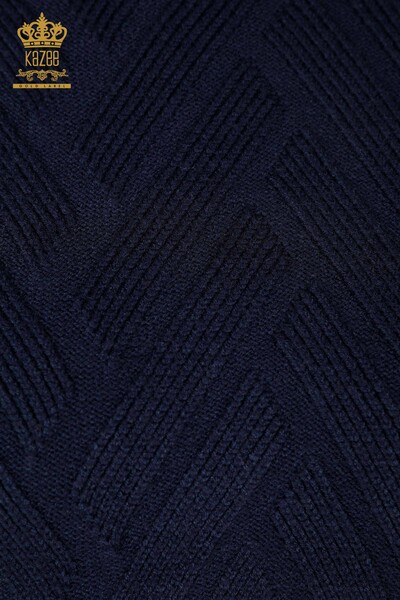 Wholesale Women's Knitwear Sweater Sides Tie-tied Patterned Basic - 30000 | KAZEE - Thumbnail