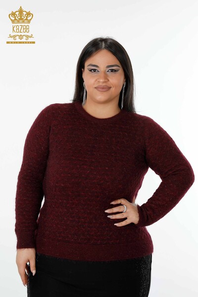 Wholesale Women's Knitwear Sweater Glitter Plum - 19068 | KAZEE - Kazee