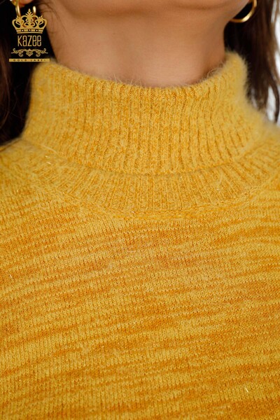 Wholesale Women's Knitwear Sweater Glitter Transition Viscose Turtleneck - 19080 | KAZEE - Thumbnail