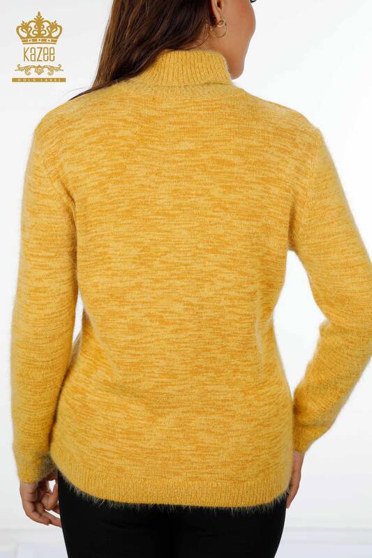 Wholesale Women's Knitwear Sweater Glitter Transition Viscose Turtleneck - 19080 | KAZEE