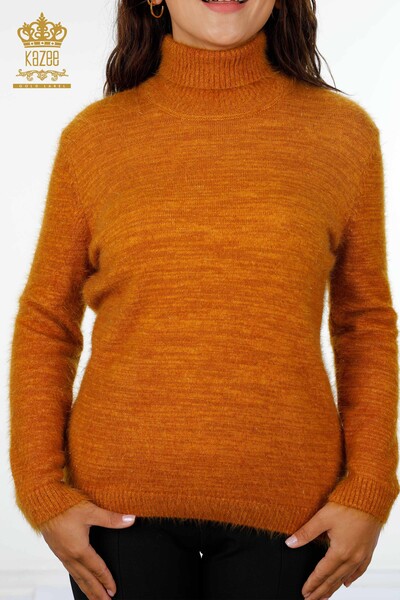 Wholesale Women's Knitwear Sweater Glitter Transition Viscose Turtleneck - 19080 | KAZEE - Thumbnail