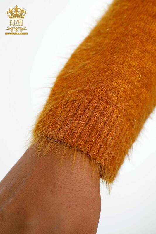 Wholesale Women's Knitwear Sweater Glitter Transition Viscose Turtleneck - 19080 | KAZEE