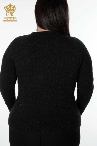 Wholesale Women's Knitwear Sweater Glitter Transition Black - 19068 | KAZEE - Thumbnail