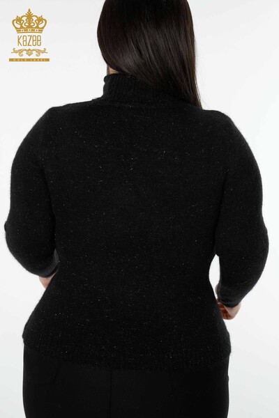 Wholesale Women's Knitwear Sweater Glitter Transition Black - 19077 | KAZEE - Thumbnail