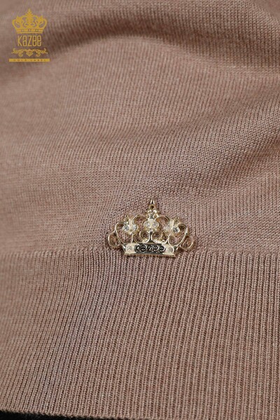 Wholesale Women's Knitwear Sweater Sleeve Button Detail Mink - 30506 | KAZEE - Thumbnail