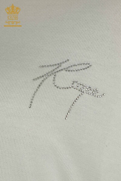 Wholesale Women's Knitwear Sweater with Sleeve Detail Ecru - 30153 | KAZEE - Thumbnail