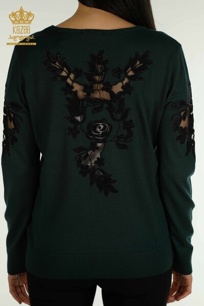 Wholesale Women's Knitwear Sweater Sleeve Rose Detailed Nefti - 15374 | KAZEE - Thumbnail
