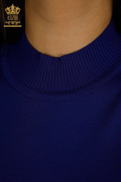 Wholesale Women's Knitwear Sweater Sleeve Stone Embroidered Saks - 30552 | KAZEE - Thumbnail