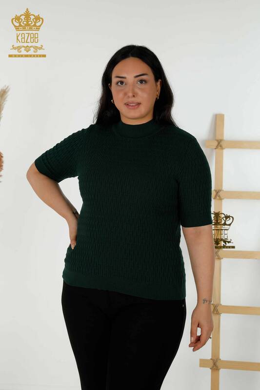 Wholesale Women's Knitwear Sweater - Stand Collar - Nefti - 30338 | KAZEE