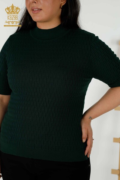 Wholesale Women's Knitwear Sweater - Stand Collar - Nefti - 30338 | KAZEE - Thumbnail
