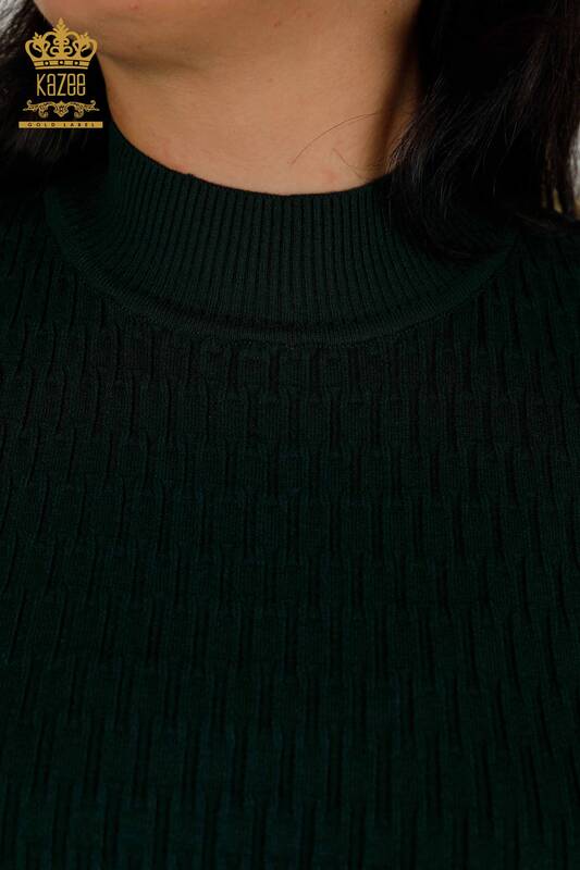 Wholesale Women's Knitwear Sweater - Stand Collar - Nefti - 30338 | KAZEE