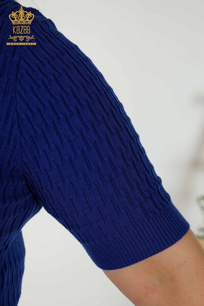 Wholesale Women's Knitwear Sweater - Standing Collar - Saks - 30338 | KAZEE - Thumbnail