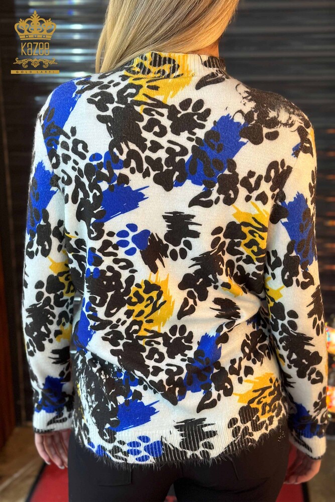 Wholesale Women's Knitwear Sweater Stone Embroidered Angora Saks - 18948 | KAZEE - 4