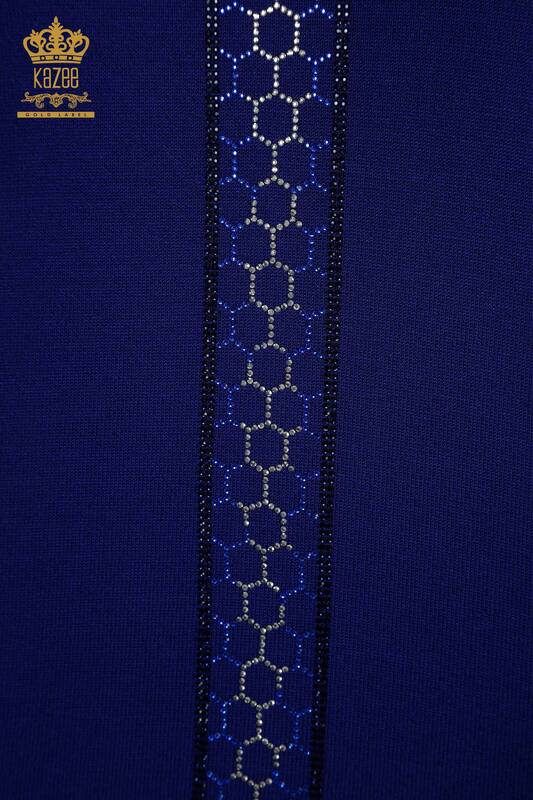 Wholesale Women's Knitwear Sweater Stone Embroidered Saks - 30601 | KAZEE