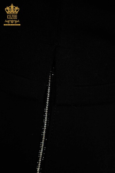 Wholesale Women's Knitwear Sweater Striped Black - 30795 | KAZEE - Thumbnail