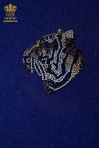 Wholesale Women's Knitwear Sweater Tiger Pattern Angora Saks - 18955 | KAZEE - Thumbnail
