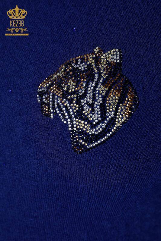 Wholesale Women's Knitwear Sweater Tiger Pattern Angora Saks - 18955 | KAZEE